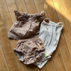 Carters Brown and Cream Summer Set